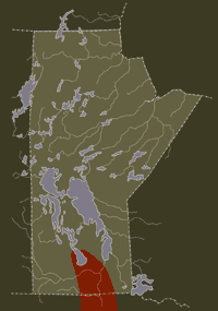 map of manitoba tall grass prairie, circa 1800